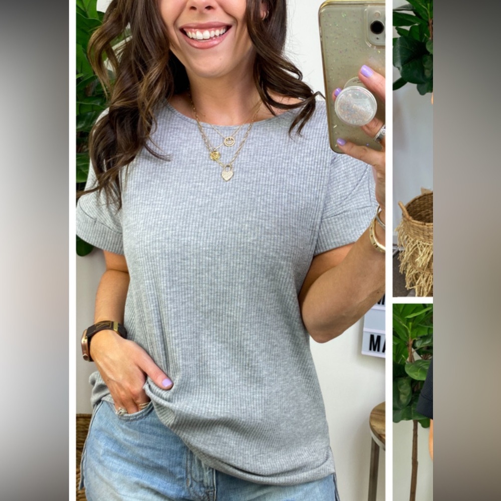 Final Price - Ribbed High Low Top